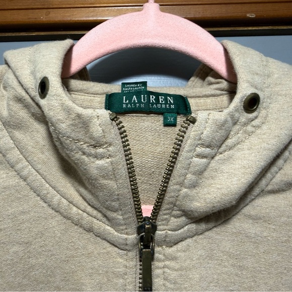 Ralph Lauren Tan/Beige Hooded Zip-Up utility plus size Jacket (3xl) - Picture 5 of 11